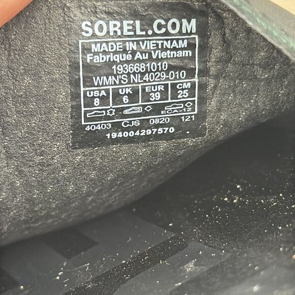 Sorel Ella II Block Women’s Sz 8 Black Leather Slip On Open Toe Slide Sandals - Picture 6 of 11